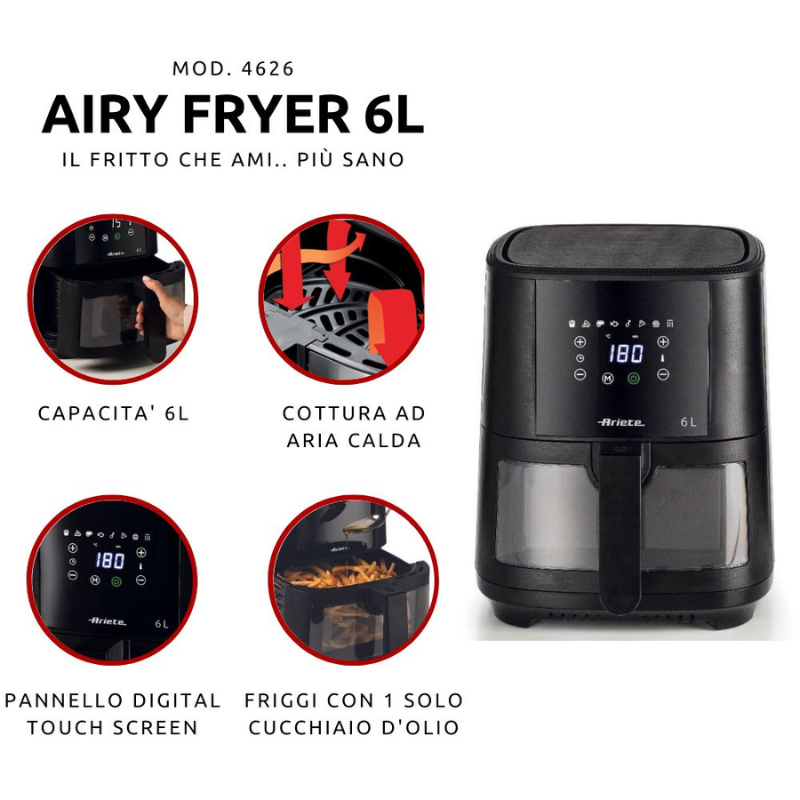 Air Fryer avec panier transparent 4626- Ariete