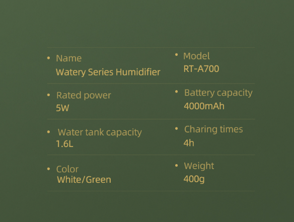 Humidificateur & Diffuseur à vapeur d'huiles essentielles 1.6L Vert RT-A700 Remax