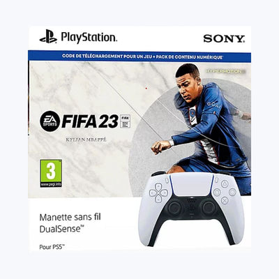 MANETTE PS5 DUALSENSE BLANCHE + JEU FIFA 23 VF